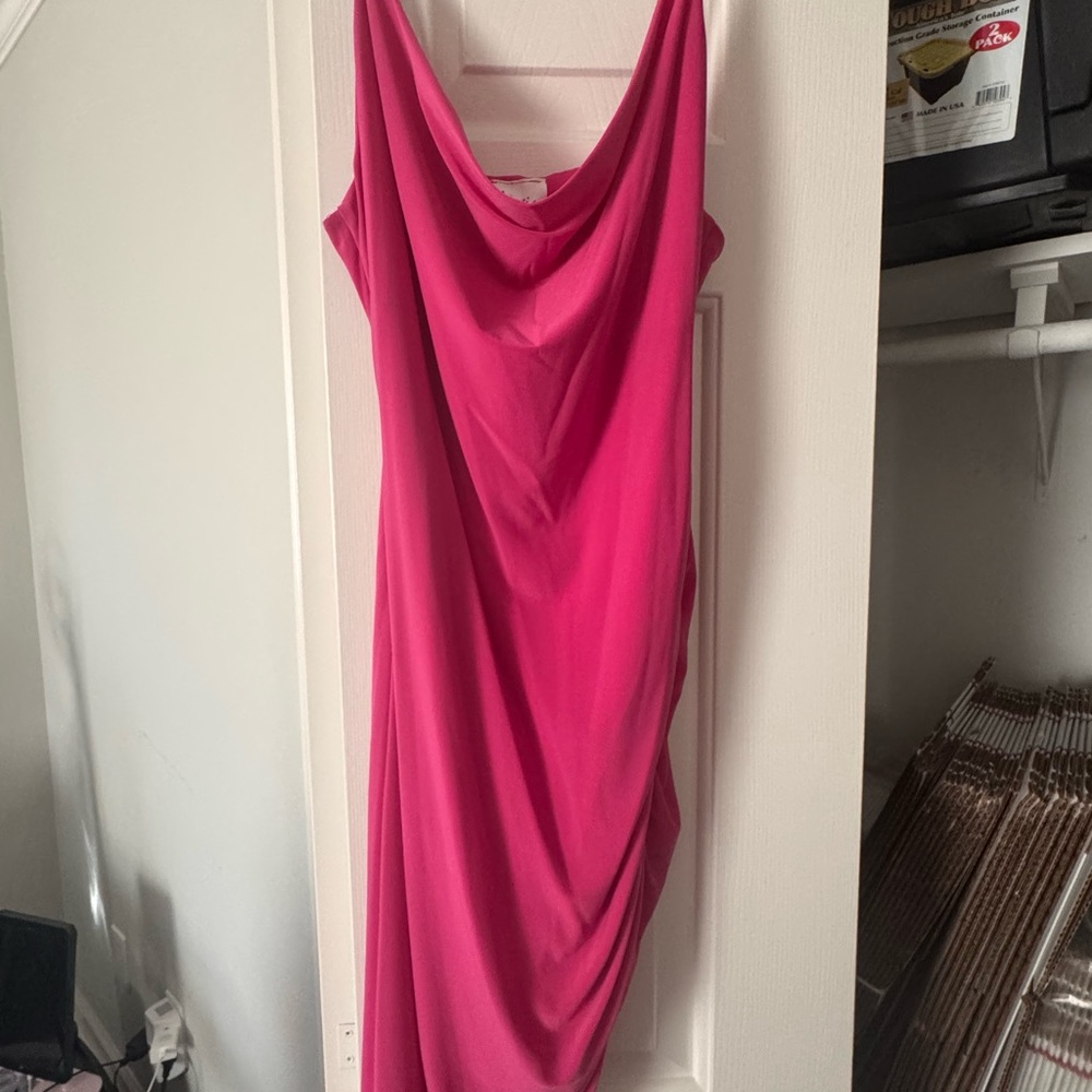 Elegant Pink Draped Dress